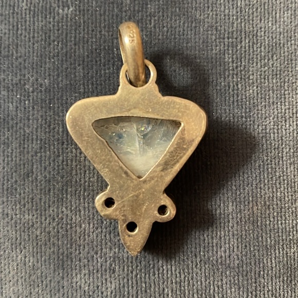 Rainbow 925 Moonstone, Amethyst, Garnet chunky triangular pendant - Picture 5 of 6